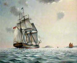 HM 'Looe' Approaching Looe Island, c.1740