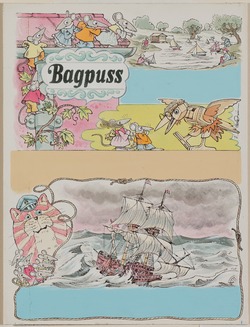 Tall Ship Bagpuss Illustration for 'Pippin' Comic