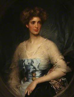 Lady Edith Villiers (1878–1935), Wearing a Blue Satin Gown