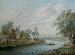 Boat House and Ferry on the Derwent (From the Holmes to Old Meadows, 1787)