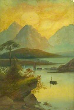 Mountain Landscape with Boats on a Lake*