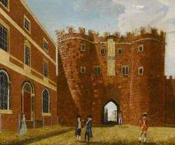 East View of the East Gate, Exeter, Devon