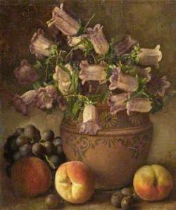Still Life with Fruit and Canterbury Bells
