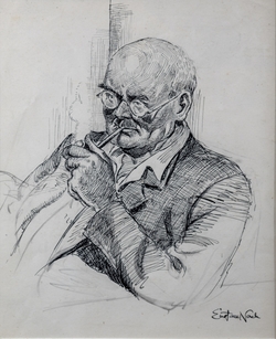 Portrait of a Man Smoking a Pipe