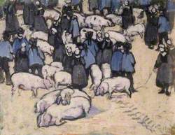 Breton Farmers with Pigs