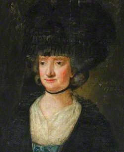 Portrait of a Lady in a Black Dress with a Large Black Head-Dress