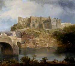 Durham Castle and Framwellgate Bridge, Looking East