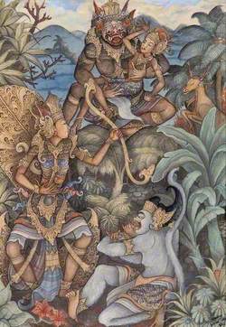 Hanuman the Monkey Warrior, Rama, Ravana and Sita*