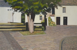 Street Scene with White Houses