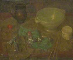 Still Life, Oil Paints and Pots