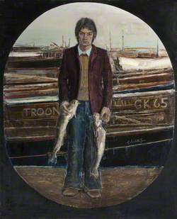 Portrait of Boy with Two Fish
