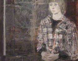 Portrait of a Seated Woman in a Checked Shirt