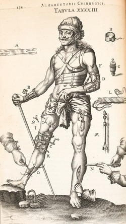 Wound Man Showing Bandages and Wounds