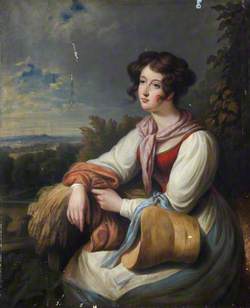 Portrait of a Lady in Rustic Costume with a Sheaf of Wheat