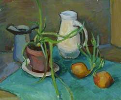 Still Life, White Jug and Onions