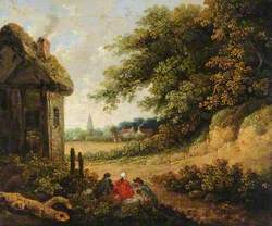 Landscape, Cottages and Figures