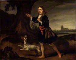 A Young Boy with His Dog in a Landscape