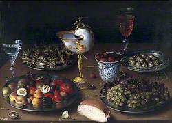 Still Life with Nautilus Cup, Fruit, Nuts and Wine