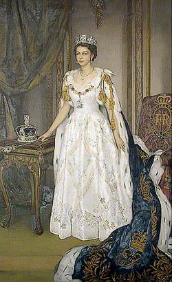 Elizabeth II (b.1926), in Coronation Robes | Art UK
