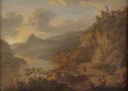 River Landscape with Ruins on a Cliff