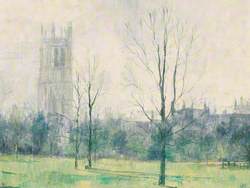 Magdalen Tower from Addison Walk, Early Spring Morning