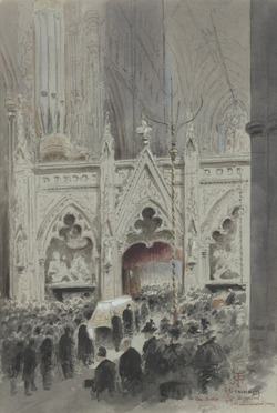 The Funeral of Gladstone: the Coffin Passing Choirscreens, 28 May 1898