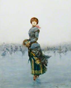 Lady Skating on Ice