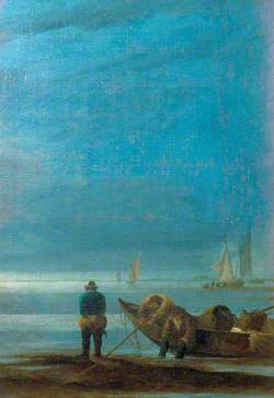 Seascape with Fishermen on a Beach