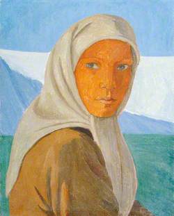 Mjaltastúlka (Milkmaid), Sketch for the Mural 'Engjafolk' (Country People)