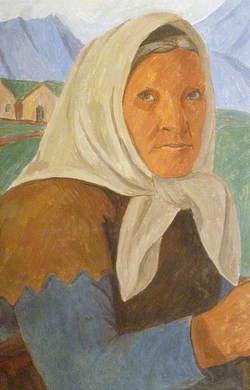 Gömul Kona (Elderly Woman), Sketch for the Mural 'Engjafolk' (Country People)