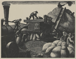 The Farmer's Year. March: Threshing