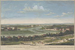 A View from Richmond Hill down the River / Paisage du haut de la Montagne de Richmond en dessendant la Tamise