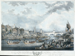The Procession of their Most Gracious Majesties King William and Queen Adelaide to London Bridge on the 1st of August 1831 to celebrate by their August presence the completion of that grand National Work