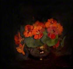 Nasturtiums in a Lustre Jug