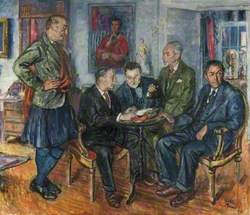 A Group of Writers (Shane Leslie, Compton Mackenzie, Henry Green, James Laver and Vyvyan Holland)