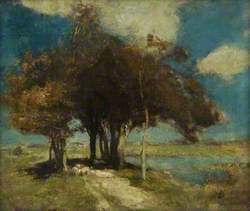 Landscape with Sheep under Trees