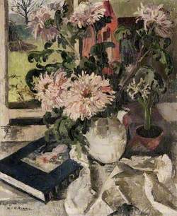Still Life with Flowers and 'Renoir' Book