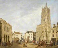 Cirencester Church and Market Place, Gloucestershire
