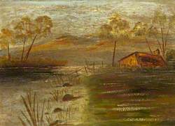 River in Flood with a Cottage