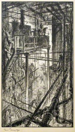 Factory Interior with Figures*