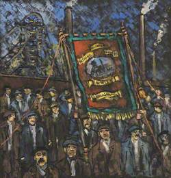 Miners' Procession with Banner