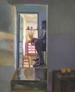 Gbenga Sitting on the Stairs