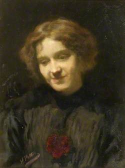 Portrait of a Girl with a Large Red Flower