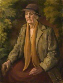 Elderly Lady in a Coat and Hat