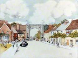 Coronation Arch, Bushey High Street, 1953