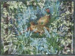 Pheasants and Bluebells