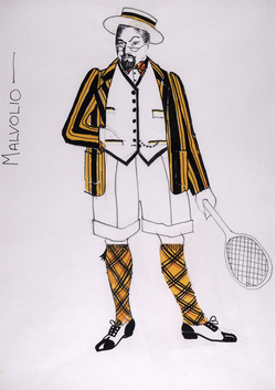 Standing Portrait of Philip Voss (1936–2020) as Malvolio in Wm. Shakespeare's 'Twelfth Night'