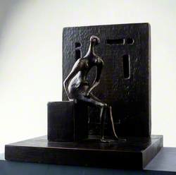 Maquette for Girl Seated against Square Wall