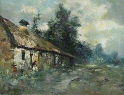 Cottage with a Seated Woman