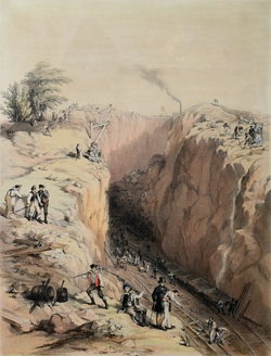 Rock Cutting at Bishopton on the Glasgow, Paisley and Greenock Railway Executed by William McKenzie, 31st March 1841